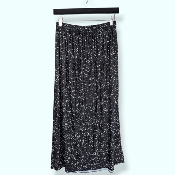 Zara Spotted Black Elastic Waist Skirt - Picture 5 of 7